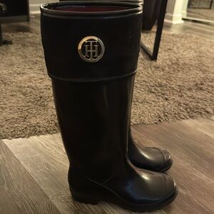 Tommy Hilfiger black rain boots
